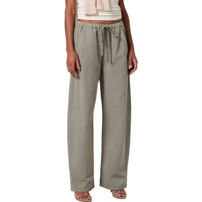 Citizen Of Humanity Aurora Cotton And Linen-blend Wide-leg Pants In Green