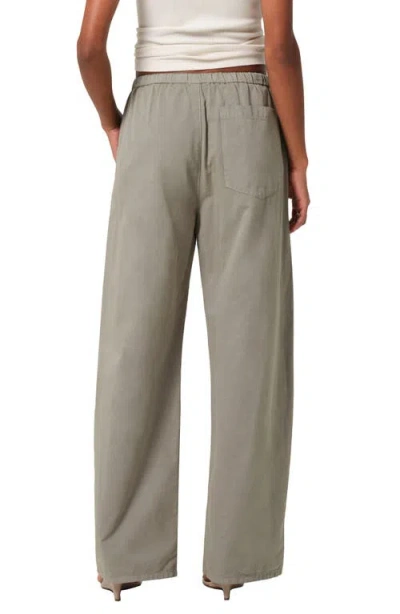 Citizen Of Humanity Aurora Cotton And Linen-blend Wide-leg Pants In Green