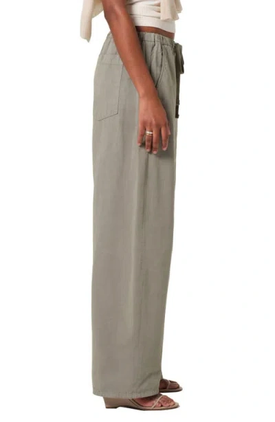 Citizen Of Humanity Aurora Cotton And Linen-blend Wide-leg Pants In Green