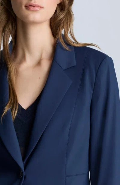 Kenneth Cole Athletic Stretch One Button Notch Collar Jacket In Dark Navy