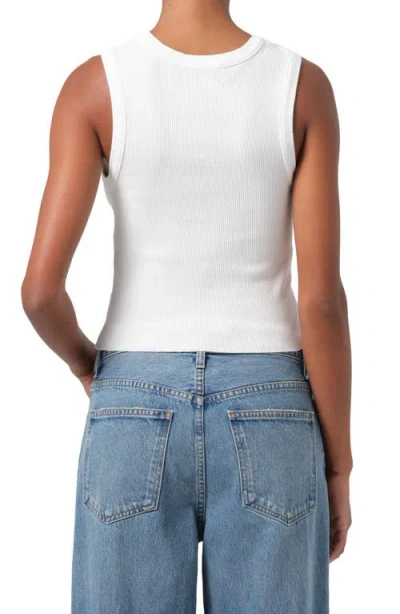 Agolde Poppy Cotton-blend Cropped Tank Top In White