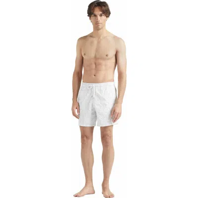 Vilebrequin Jacquard Ronde Des Tortues Swim Trunks In Off White