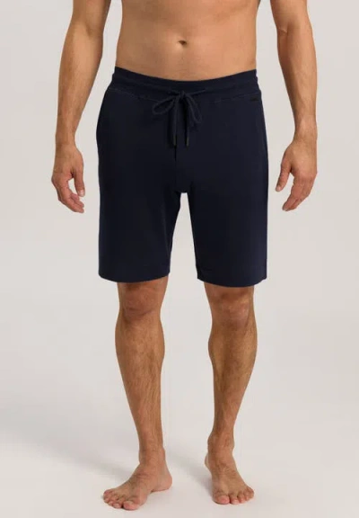 Hanro Natural Living Organic Cotton Drawstring Shorts In Black Iris