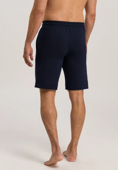 Hanro Natural Living Organic Cotton Drawstring Shorts In Black Iris