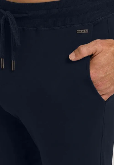 Hanro Natural Living Organic Cotton Drawstring Shorts In Black Iris