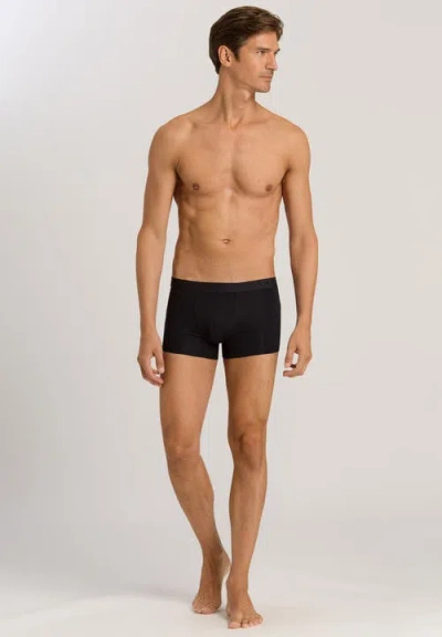 Hanro Mens Black Elasticated Slim-fit Stretch-cotton Trunks In Black