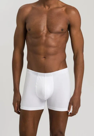 Hanro Stretch Cotton Essentials Long-leg Boxer Briefs In White