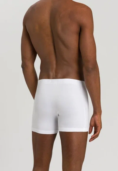 Hanro Stretch Cotton Essentials Long-leg Boxer Briefs In White