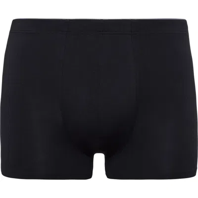 Hanro Mens Black Elasticated Slim-fit Stretch-cotton Trunks In Black