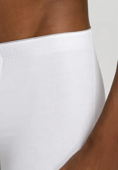 Hanro Stretch Cotton Essentials Long-leg Boxer Briefs In White