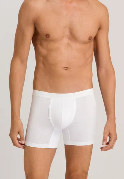 Hanro Stretch Cotton Essentials Long-leg Boxer Briefs In White