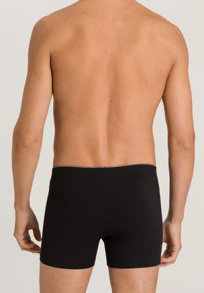 Hanro Mens Black Elasticated Slim-fit Stretch-cotton Trunks In Black