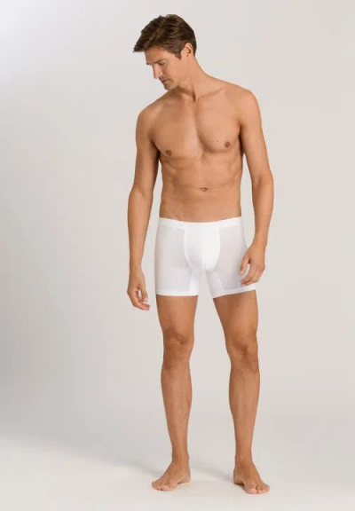 Hanro Stretch Cotton Essentials Long-leg Boxer Briefs In White
