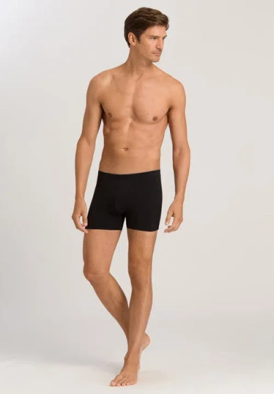 Hanro Mens Black Elasticated Slim-fit Stretch-cotton Trunks In Black