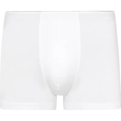 Hanro Stretch Cotton Essentials Long-leg Boxer Briefs In White