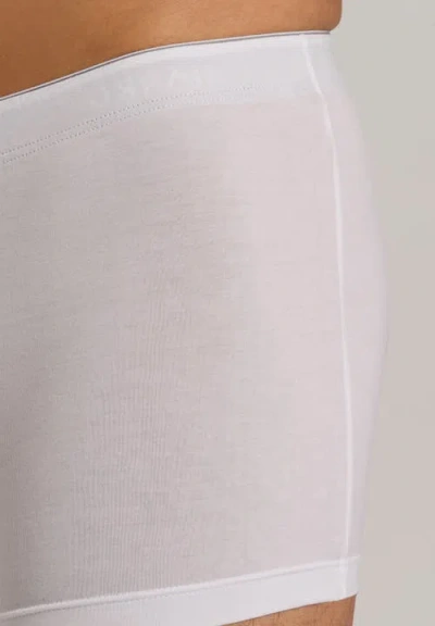 Hanro Stretch Cotton Essentials Long-leg Boxer Briefs In White