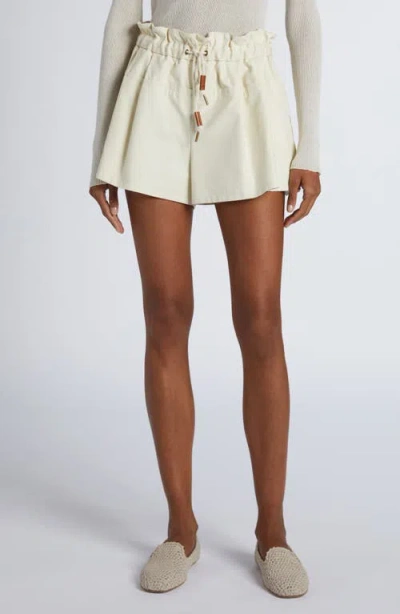 Moncler Relaxed Fit Bermuda Shorts With Elastic Waistband In White