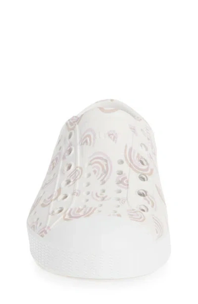 Native Shoes Jefferson Water Friendly Perforated Slip-on In Shellwhite/shellwhite/rainbow