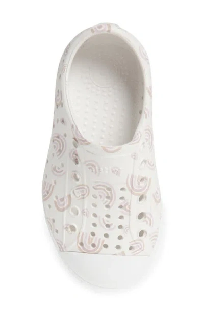 Native Shoes Jefferson Water Friendly Perforated Slip-on In Shellwhite/shellwhite/rainbow