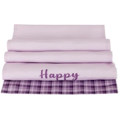 Northlight 72" Pastel Purple "happy Easter" Plaid Table Runner In Purple