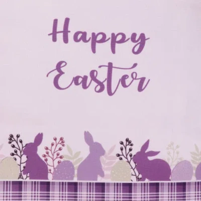 Northlight 72" Pastel Purple "happy Easter" Plaid Table Runner In Purple