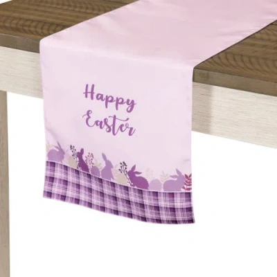 Northlight 72" Pastel Purple "happy Easter" Plaid Table Runner In Purple