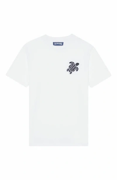 Vilebrequin Turtle Organic Cotton Embroidered T-shirt In White