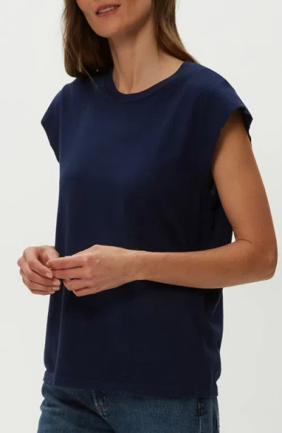 Michael Stars Joey Power Shoulder T-shirt In Nocturnal