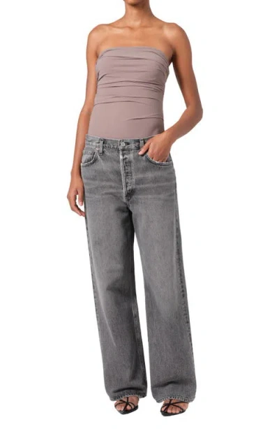 Agolde Gwyneth Fit Bodysuit In Taupe In Gray