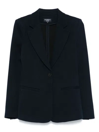 Emporio Armani Single-breasted Blazer Jacket In Blue