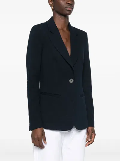 Emporio Armani Single-breasted Blazer Jacket In Blue