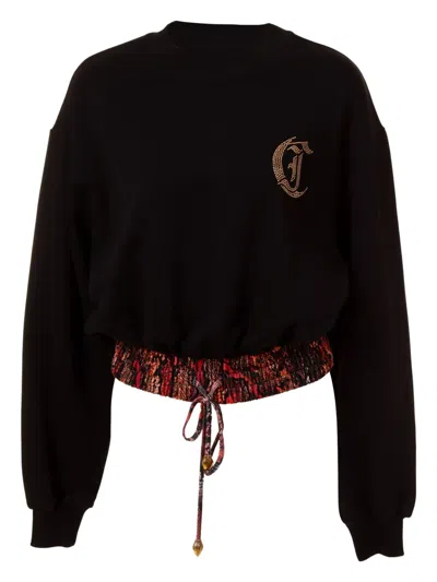 Just Cavalli Cotton Sweatshirt In Black