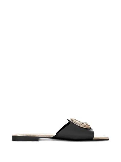 Just Cavalli Elisie Satin Slide Sandals In Black