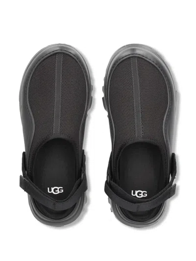 Ugg Adjustable Back Strap Clogs With Mesh Upper In Black