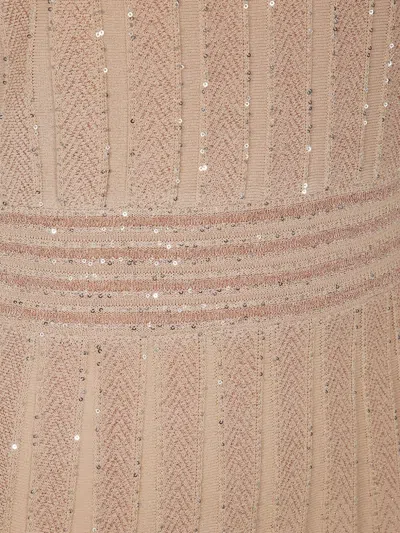 D Exterior D. Exterior V-neck Blush Beige Evening Dress In Neutral