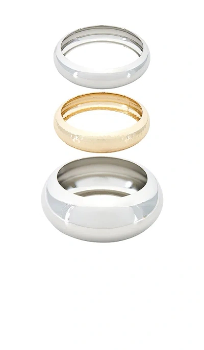 8 Other Reasons Aubrey Bangle Set In Metallic Silver