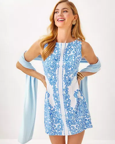 Lilly Pulitzer Jules Skirted Romper In Resort White Sunny Side Up Engineered Romper