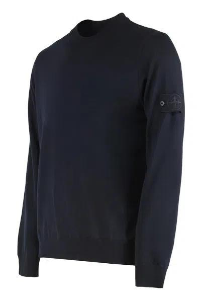 Stone Island Ribbed Knit In Blue