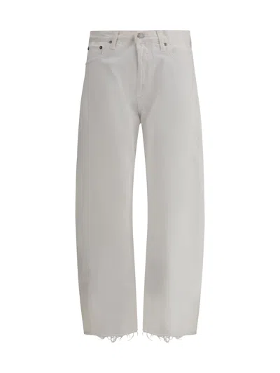 Agolde Low Curve Fray Jean In Milkshake In Element