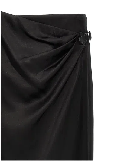 Tom Ford Maxi Wrap Skirt With Belt Detail In Black