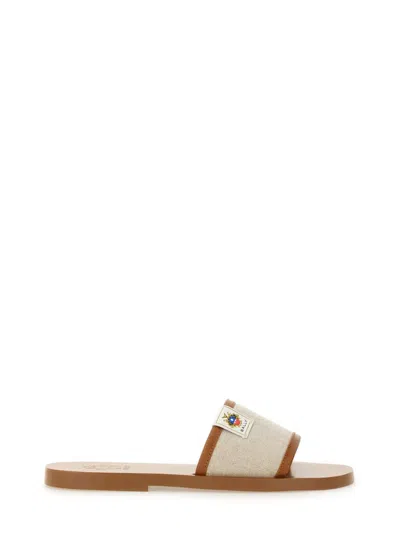 Bally Logo Patch Open-toe Slides In Brown