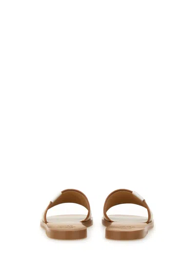 Bally Logo Patch Open-toe Slides In Brown