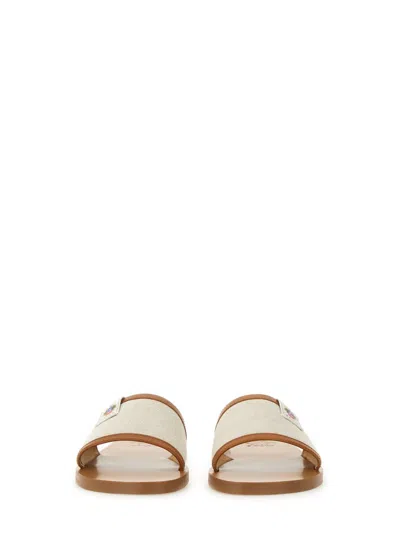 Bally Logo Patch Open-toe Slides In Brown