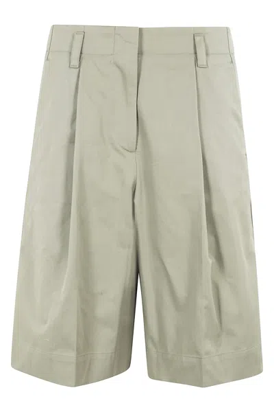 Roberto Collina Tailored Bermuda Shorts With Pleats In Grey