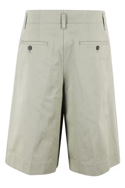 Roberto Collina Tailored Bermuda Shorts With Pleats In Grey