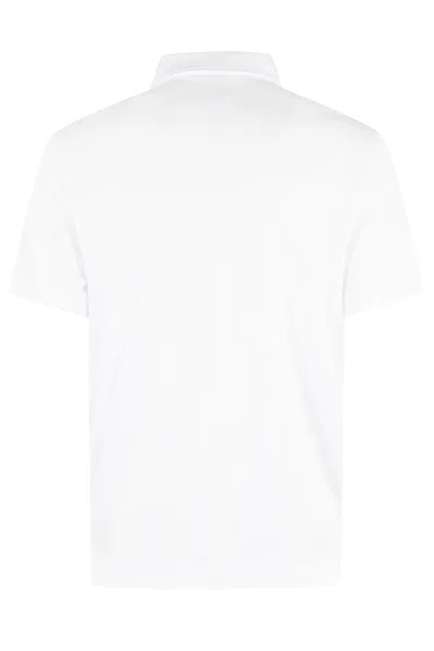 Hugo Boss Regular-fit Polo Shirt In Cotton And Linen In White