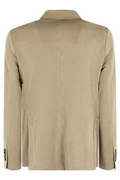 Circolo 1901 Double-breasted Oxford Jacket With Textured Finish In T Corda