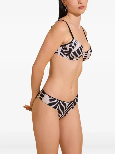 Lenny Niemeyer Printed Triangle Bikini Top In Black