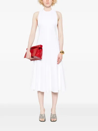 Jacquemus Knee Length Dress Flared Skirt In White