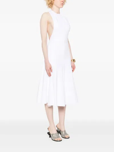 Jacquemus Knee Length Dress Flared Skirt In White